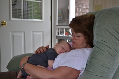Sound asleep in Nana's arms
