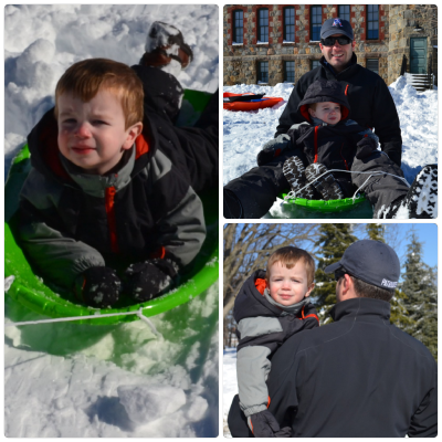 sledding collage